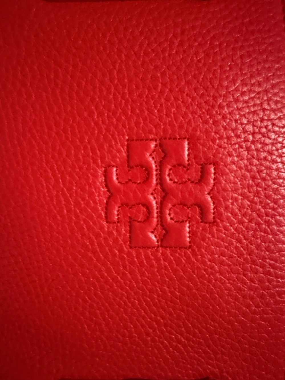 Tory Burch Vibrant Red Pebbled Leather Tassel Tote - Picture 13 of 14